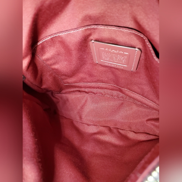 Coach Ellie Refined Pebble Leather File Bag/Crossbody Purple/Silver EUC - Picture 11 of 13